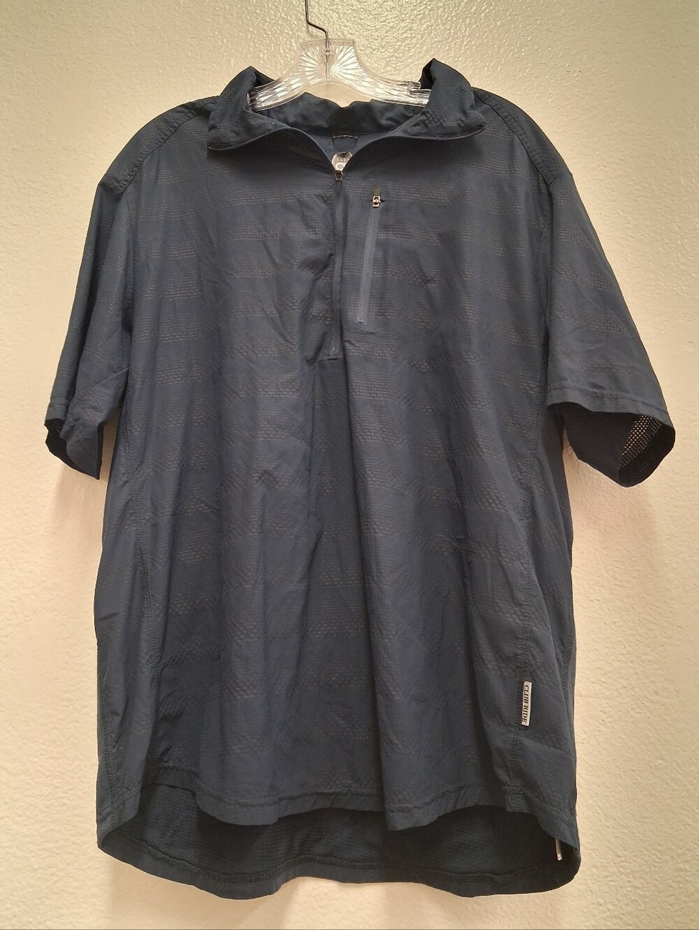 Club Ride Shirt Mens Large 1/4 Zip Cycling Polo Jersey Bike Zip Up Pocket